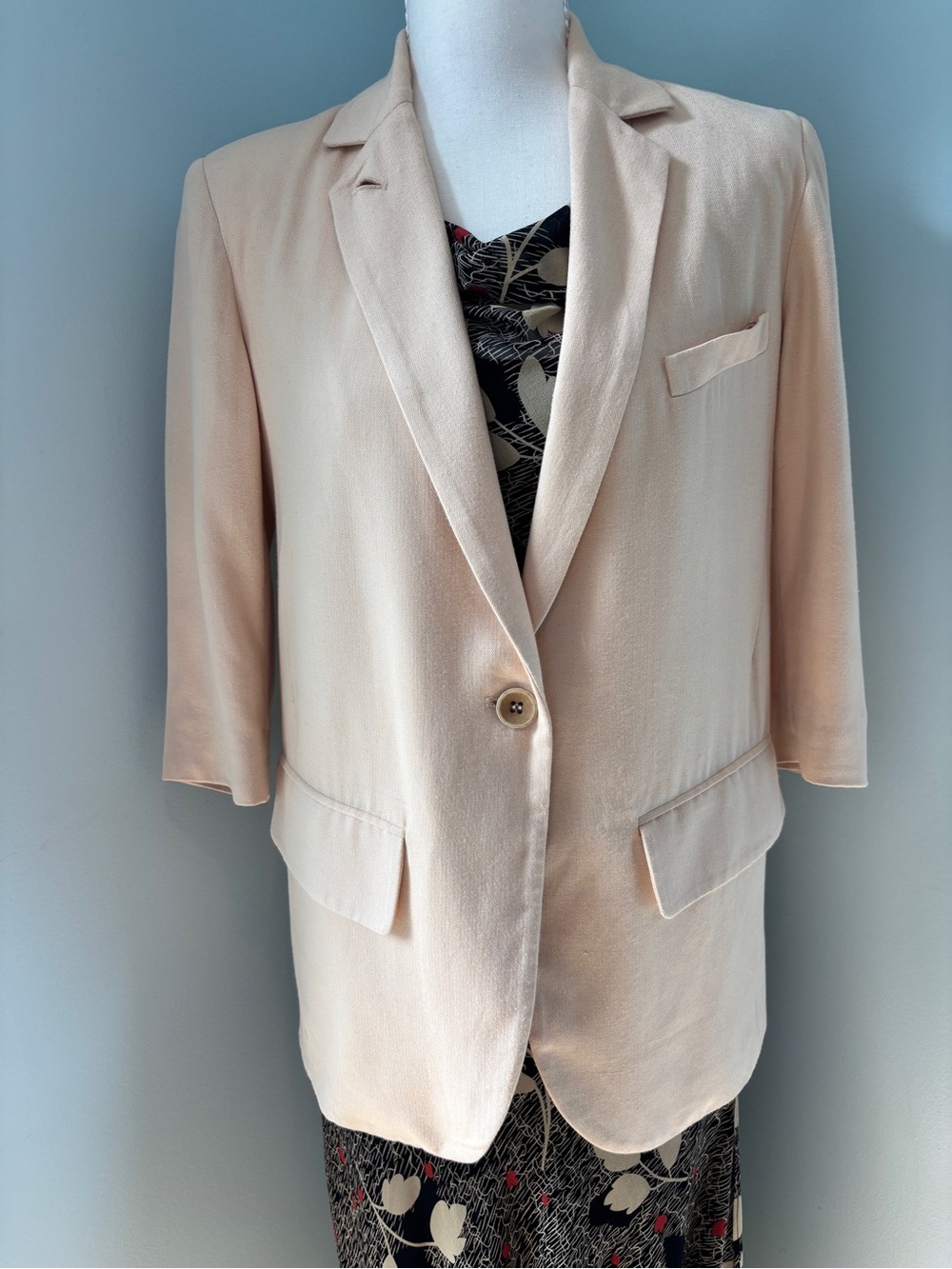 Ulla Johnson Lined Linen Blend Blazer - Deep Cream - Size 4